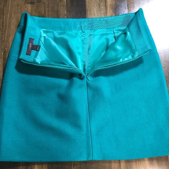 J. Crew Women’s Wool Mini Skirt Teal Green Size 0 - Picture 6 of 8
